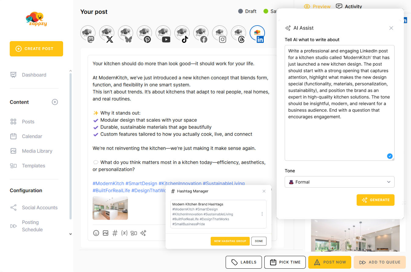 With zappzy BUSINESS, your social media is simple