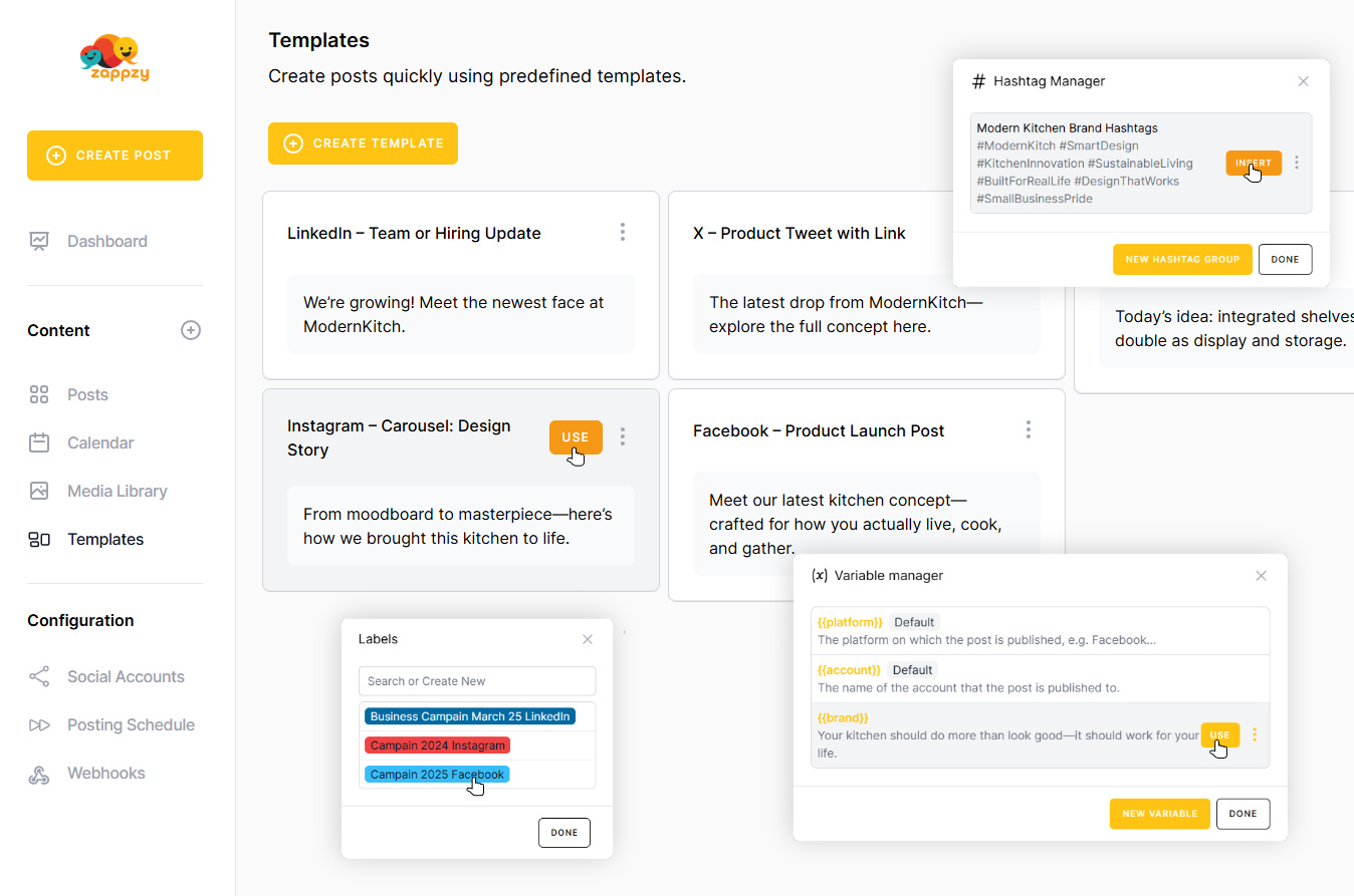 With zappzy you have customizing content for different platforms