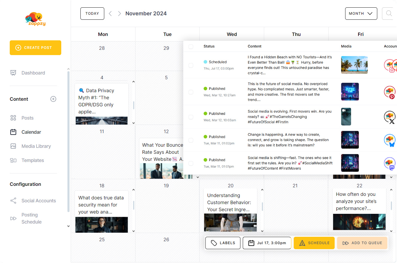 With zappzy your content lands exactly how you want it—effortless, optimized, and always on point.